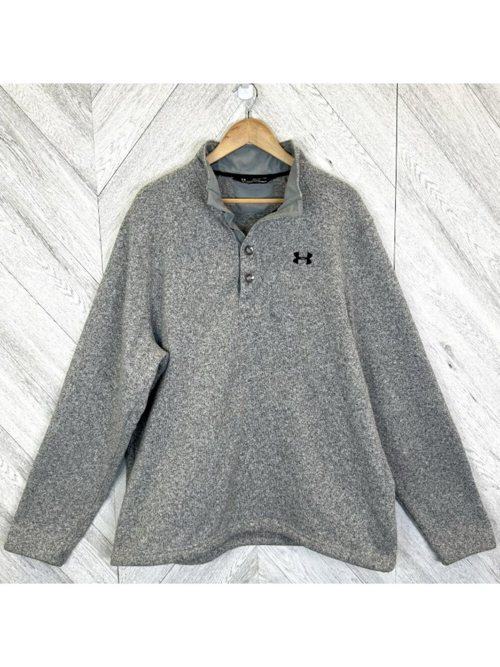 Under Armour Coldgear Infrared Sweater Fleece Pullover Mens XXL 2XL Gray